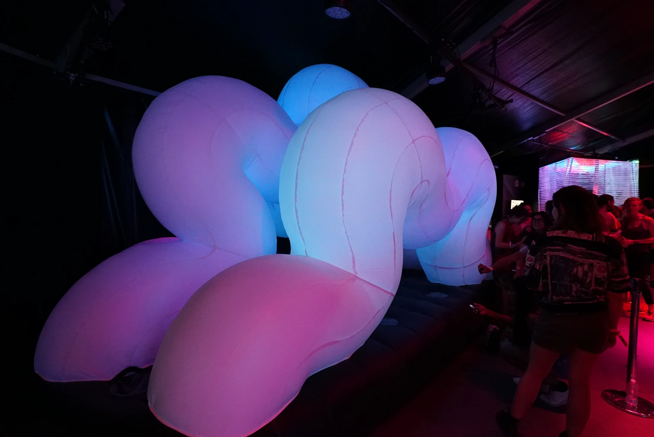 Soft illuminated forms inside Visceral Recess