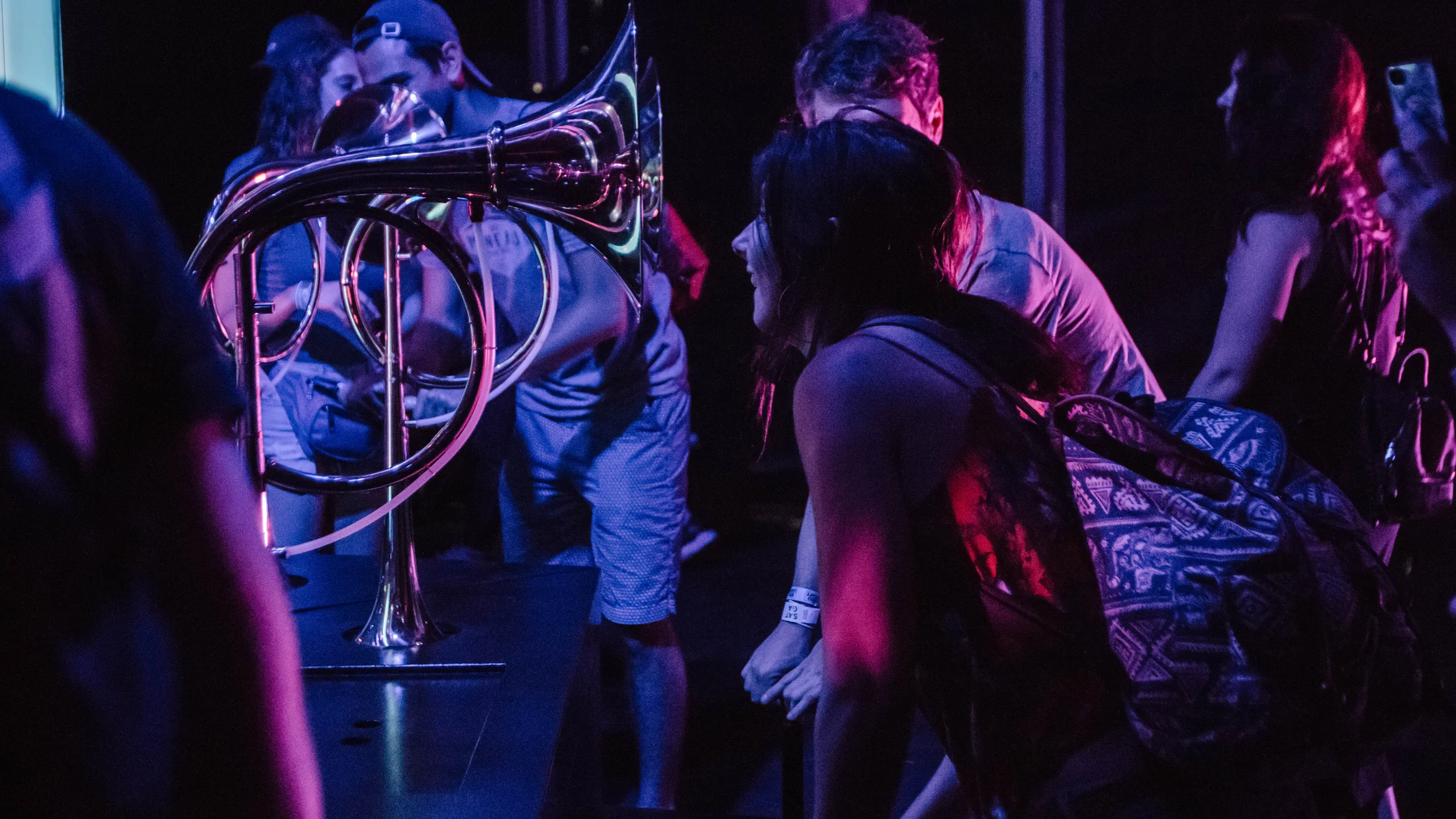 Visitors interacting with Dream Machine